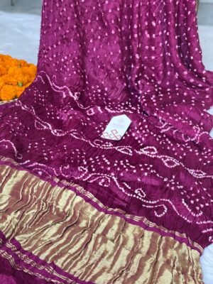 Modal silk bandhani sarees