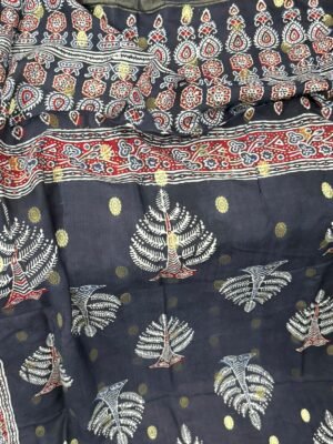 Moonga  silk Ajrakh Dupatta