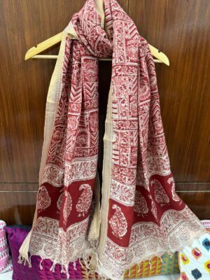 Kalamkari cotton silk Dupatta