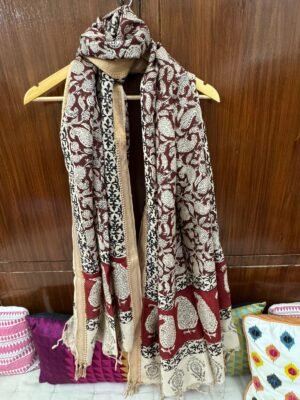 Kalamkari cotton silk Dupatta