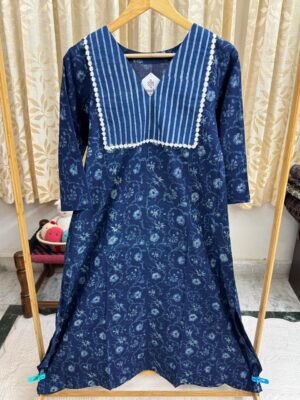 Handblock Printed A-Line Kurta