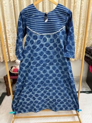Handblock Printed A-Line Kurta