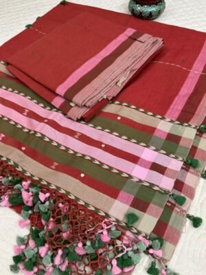 Handwoven fine cotton Bhujodi suit sets