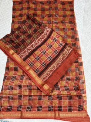 Maheshwari silk Dabu hand block print suit