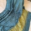 Plain modal silk saree with tissue pallu