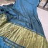 Plain modal silk saree with tissue pallu