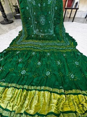 Gajji silk Bandhani Dupatta tissue pallu