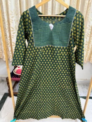 Handblock Printed A-Line Kurta