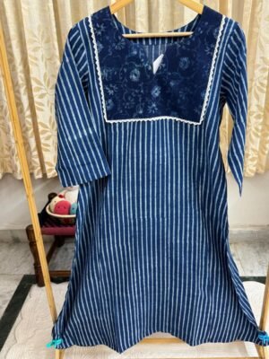 Handblock Printed A-Line Kurta