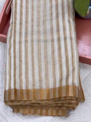 Handwoven Chanderi pure tissue saree With Blouse