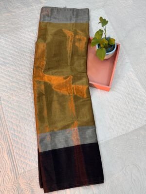 Handwoven Chanderi pure tissue saree With Blouse