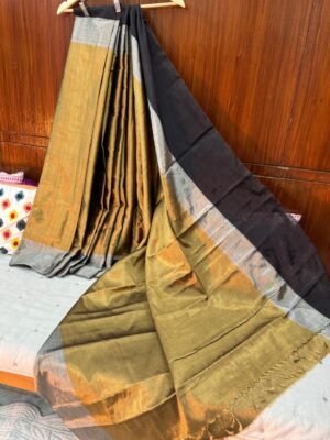 Handwoven Chanderi pure tissue saree With Blouse