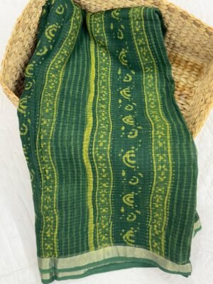 Kota Cotton Handblock Print Saree