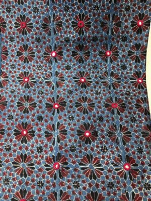 Mirror work and hand embroidery Mashru silk kurta fabric