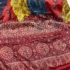 Ajrakh modal silk patchwork dupattas with beautiful tassels hand embroidery and mirror work on pallu