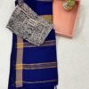 Modal cotton plain saree with Kalamkari cotton silk blouse