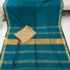 Modal cotton plain saree with Kalamkari cotton silk blouse