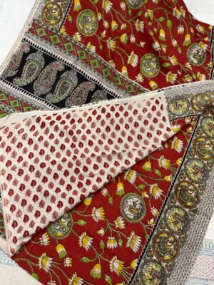 IMG-20250320-WA0060 Kalamkari Cotton Silk Saree with Matching Blouse