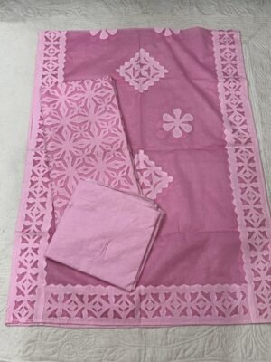 Pure Cotton Appliqué Cutwork Suit Set – 3-Piece