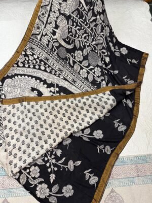 Kalamkari Cotton Silk Saree with Matching Blouse