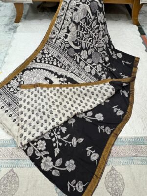 Kalamkari Cotton Silk Saree with Matching Blouse