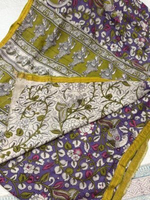 Kalamkari Cotton Silk Saree with Matching Blouse