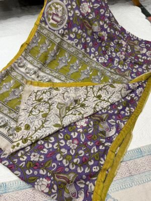 Kalamkari Cotton Silk Saree with Matching Blouse