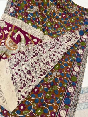 Kalamkari Cotton Silk Saree with Matching Blouse