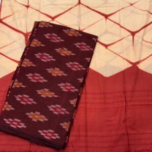 Handloom Ikkat Pure Cotton Suit with Soft Bhujodi Tassel Dupatta