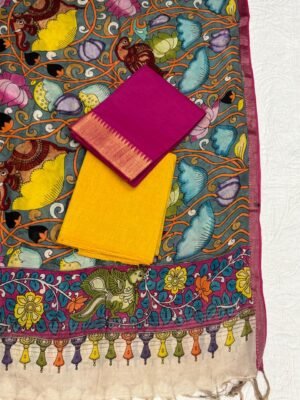Kalamkari Handpainted Dupatta Suit Set