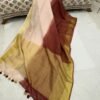 Cotton Linen  Saree with Zari Border