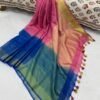 Cotton Linen  Saree with Zari Border