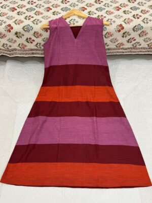 Handloom Sleeveless One Piece Dress