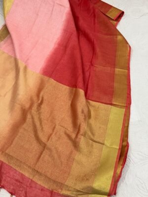 Cotton Linen  Saree with Zari Border