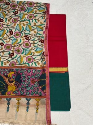 9a0b63fb-3a28-4c33-99b8-695ab59fd7d0 Kalamkari Handpainted Dupatta Suit Set