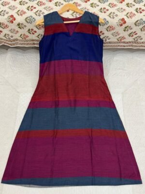 Handloom Sleeveless One Piece Dress