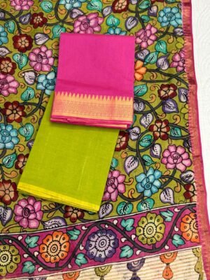 Kalamkari Handpainted Dupatta Suit Set
