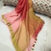 Cotton Linen  Saree with Zari Border