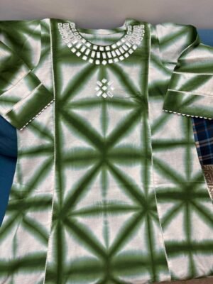 Elegant Mirror Work Cotton Kurta – Free Size | A-Line Loose Fit