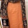 Chanderi Silk Suit with Handblock Print & Kalamkari Cotton Silk Dupatta