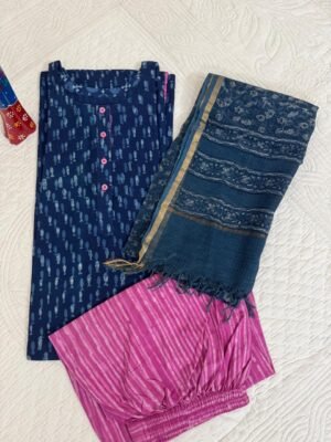 Ready-to-Wear 3-Piece Cotton Suit Set – Indigo