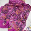 Kantha Work Hand-Embroidered Soft Silk Saree with Blouse