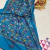 Kantha Work Hand-Embroidered Soft Silk Saree with Blouse