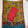Raw Silk 2-Piece Suit Set with Handpainted Kalamkari Silk Dupatta