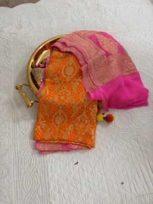 Handloom Pure Georgette Neemzari Dupatta