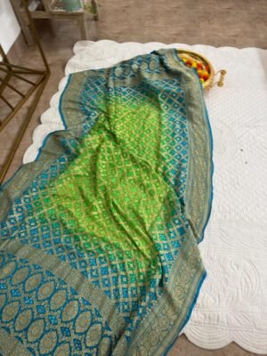 Handloom Pure Georgette Neemzari Dupatta