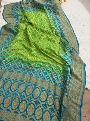 Handloom Pure Georgette Neemzari Dupatta