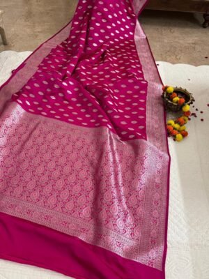 Banarasi Pure Mashru Silk Saree With Blouse