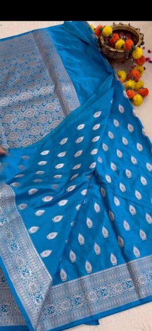 Banarasi Pure Mashru Silk Saree With Blouse