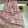 Pastel Rose Gold Banarasi Saree with Zari Work